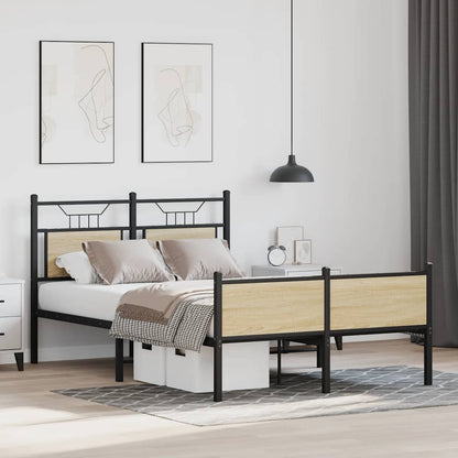 Sonoma Oak Bed Frame 120x200 cm - Engineered Wood Elegance