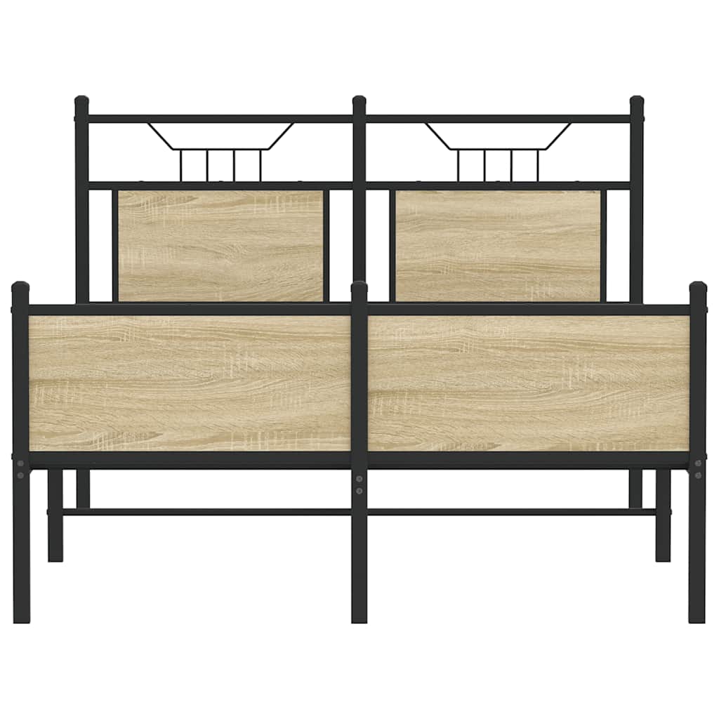 Sonoma Oak Bed Frame 120x200 cm - Engineered Wood Elegance