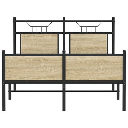 Sonoma Oak Bed Frame 120x200 cm - Engineered Wood Elegance