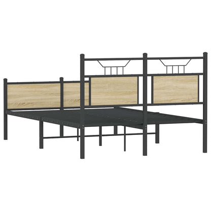 Sonoma Oak Bed Frame 120x200 cm - Engineered Wood Elegance