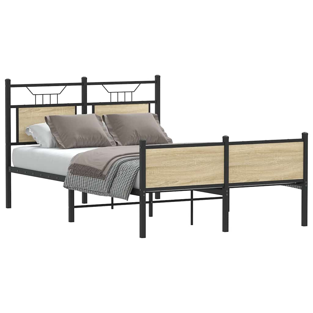 Sonoma Oak Bed Frame 120x200 cm - Engineered Wood Elegance