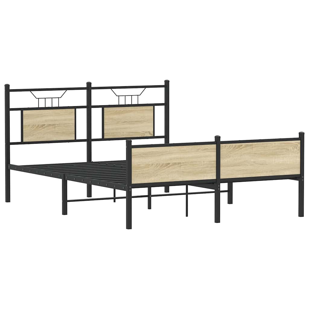 Sonoma Oak Engineered Wood Bed Frame 140x200 cm - No Mattress