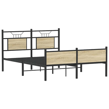 Sonoma Oak Engineered Wood Bed Frame 140x200 cm - No Mattress