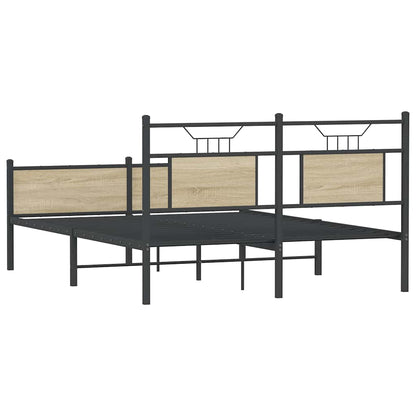 Sonoma Oak Engineered Wood Bed Frame 140x200 cm - No Mattress