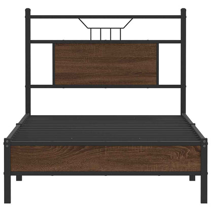 Brown Oak Small Single Bed Frame 75x190 cm - Engineered Wood