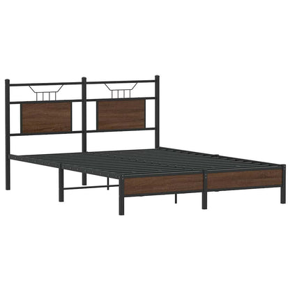 Bed Frame without Mattress Brown Oak 137x190 cm Engineered Wood