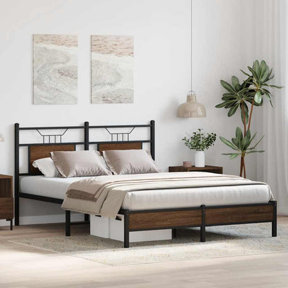 Bed Frame without Mattress Brown Oak 137x190 cm Engineered Wood