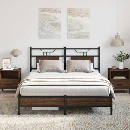 Bed Frame without Mattress Brown Oak 137x190 cm Engineered Wood