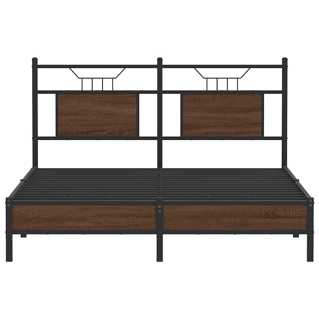Bed Frame without Mattress Brown Oak 137x190 cm Engineered Wood