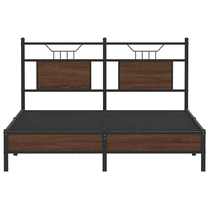 Bed Frame without Mattress Brown Oak 137x190 cm Engineered Wood