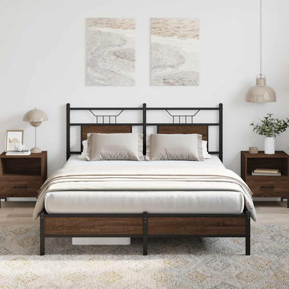 Bed Frame without Mattress Brown Oak 140x200 cm Engineered Wood