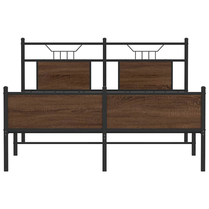Bed Frame without Mattress Brown Oak 137x190 cm Engineered Wood