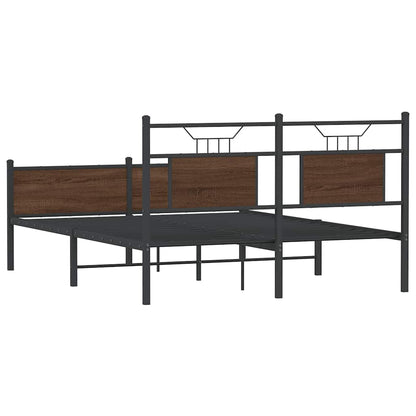 Bed Frame without Mattress Brown Oak 137x190 cm Engineered Wood