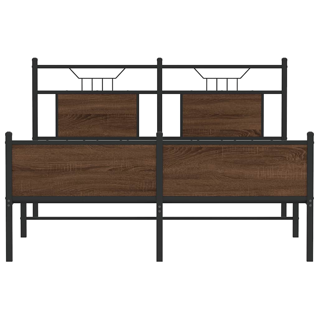 King Size Brown Oak Bed Frame 150x200 cm - Engineered Wood