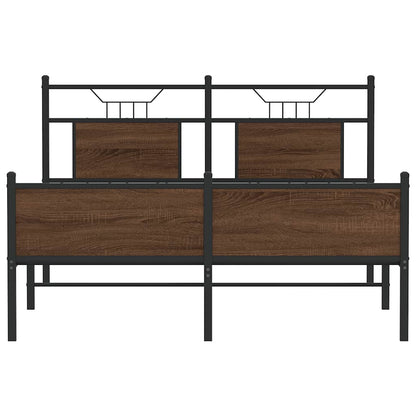 King Size Brown Oak Bed Frame 150x200 cm - Engineered Wood