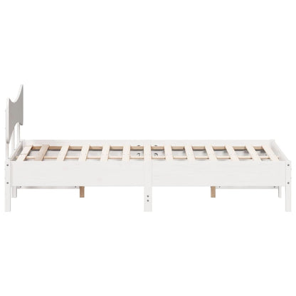 White Solid Pine Wood Bed Frame 200x200 cm - No Mattress Included