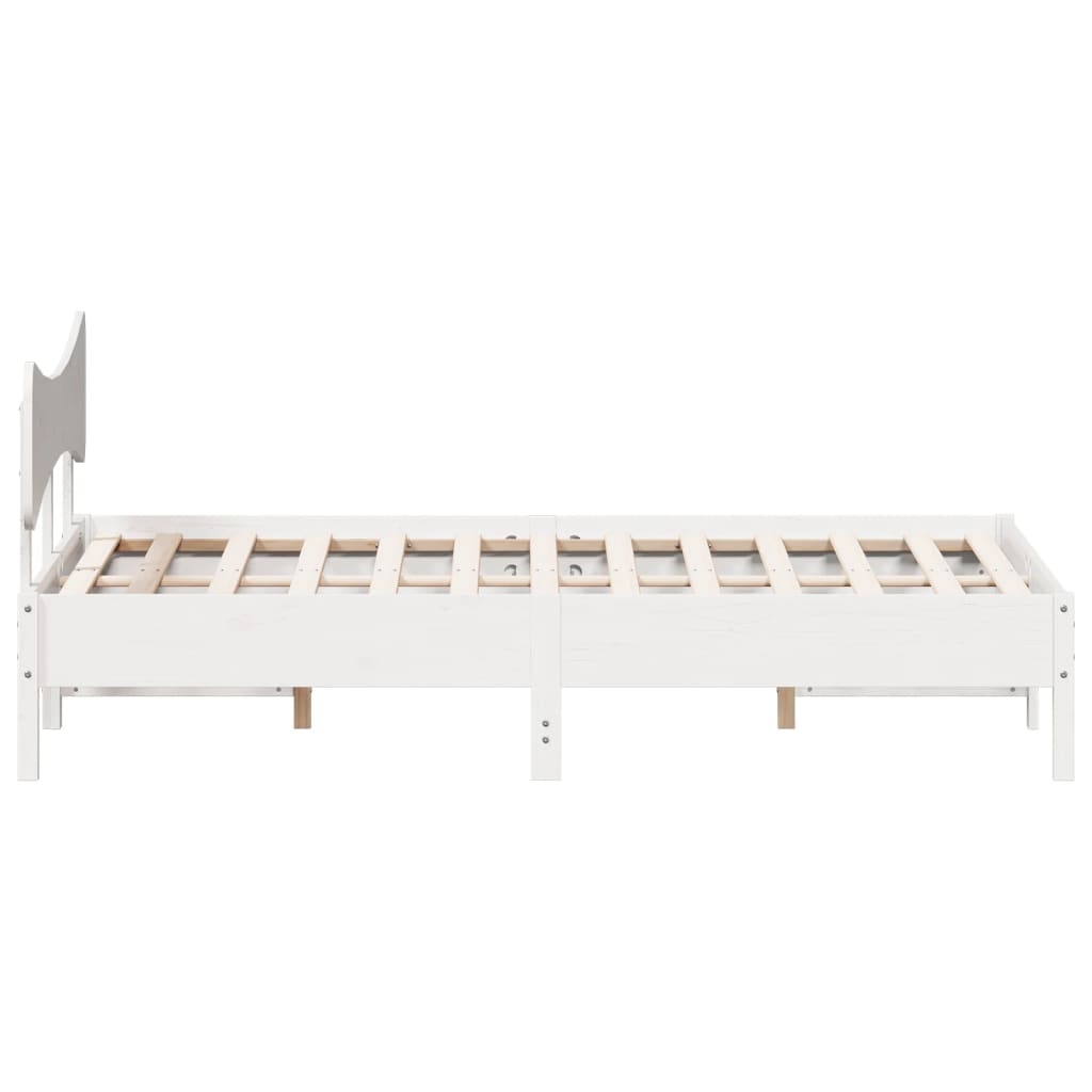 Super King Solid Pine Wood White Bed Frame 180x200 cm