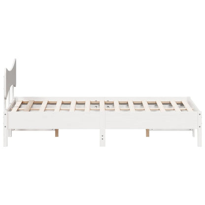 Super King Solid Pine Wood White Bed Frame 180x200 cm