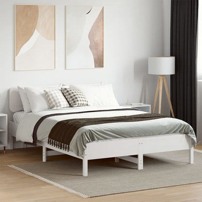 White Solid Pine Bed Frame 140x200 cm - No Mattress Included