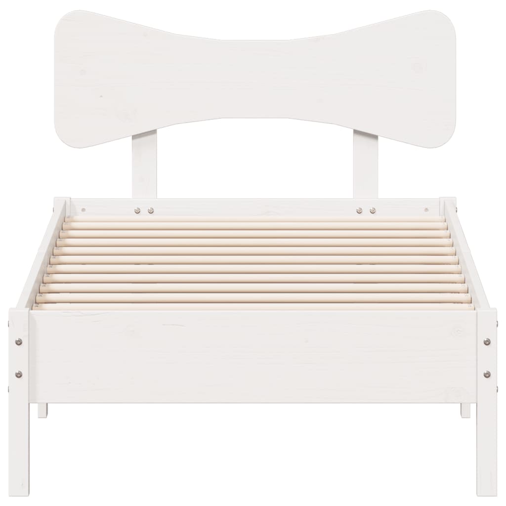 Solid Pine White Bed Frame 100x200 cm - Durable & Stylish