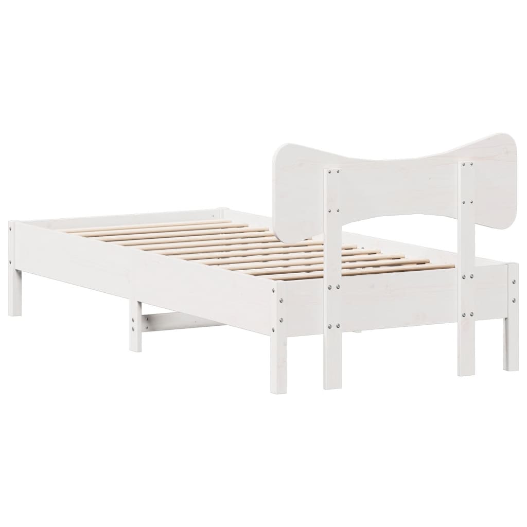 Solid Pine White Bed Frame 100x200 cm - Durable & Stylish