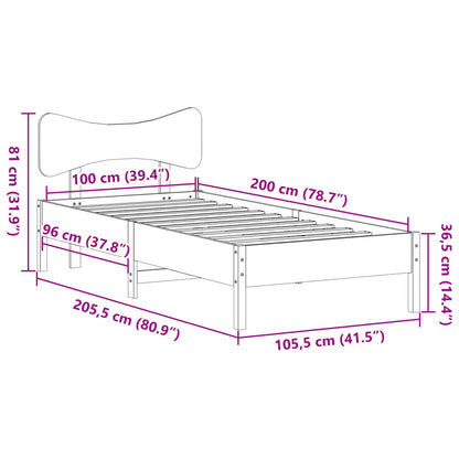 Solid Pine White Bed Frame 100x200 cm - Durable & Stylish