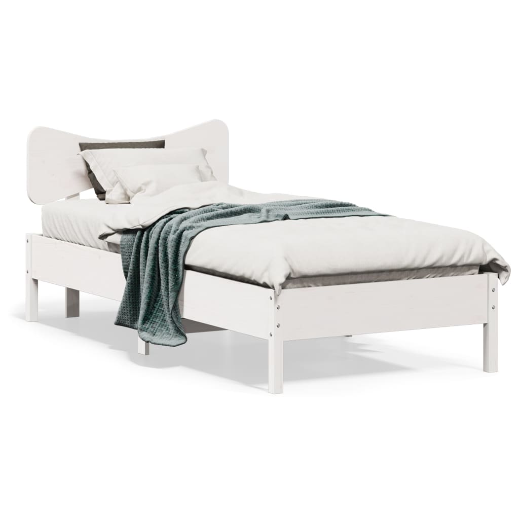 Solid Pine White Bed Frame 100x200 cm - Durable & Stylish