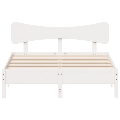 White Solid Pine Wood Bed Frame 120x190 cm - Small Double Size