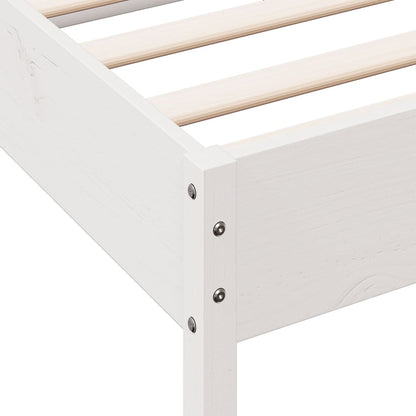 White Solid Pine Wood Bed Frame 120x190 cm - Small Double Size