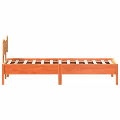 Solid Pine Wood Bed Frame, Wax Brown 90x190cm, Single Size