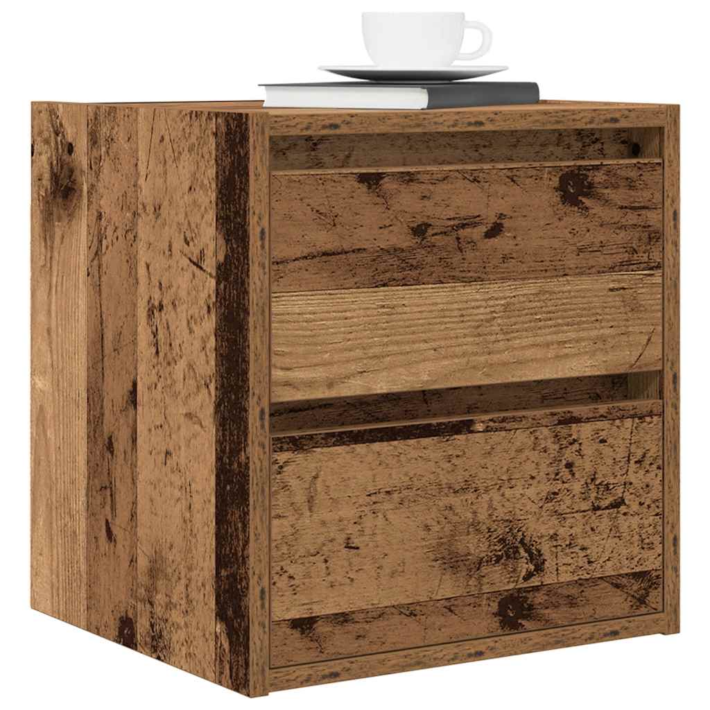 Wall-mounted Bedside Cabinets 2 pcs Old Wood 38x34x40 cm