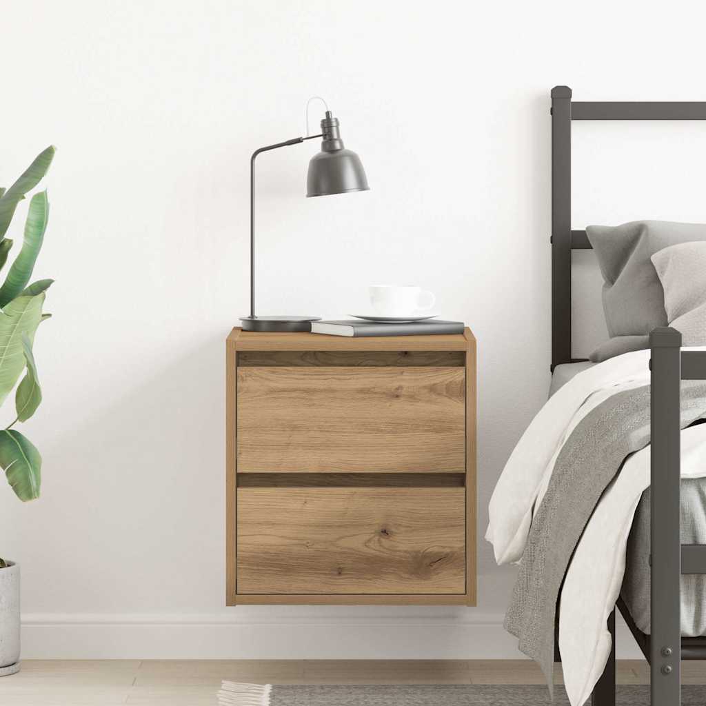 Wall-mounted Bedside Cabinet Artisan Oak 38x34x40 cm