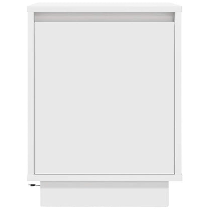 Bedside Cabinet with LED Lights White 38x34x50 cm