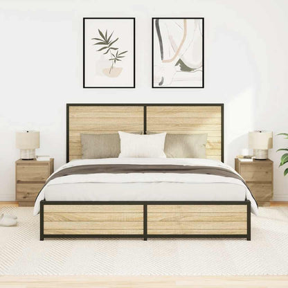 Bedside Cabinets with LED Lights 2 pcs Artisan Oak 38x34x50 cm