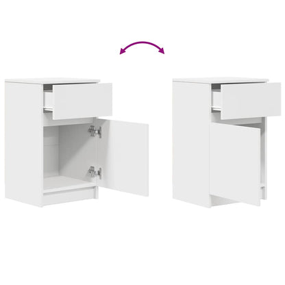 Bedside Cabinets 2 pcs White 39x35x65 cm Engineered Wood