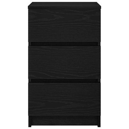 Bedside Cabinet with 3 Drawers Black 39x35x65 cm