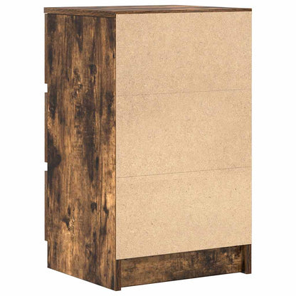 Bedside Cabinets with 3 Drawers 2 pcs Smoked Oak 39x35x65 cm