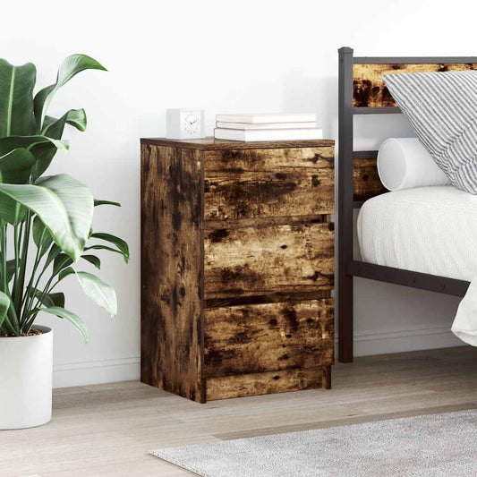 Bedside Cabinets with 3 Drawers 2 pcs Smoked Oak 39x35x65 cm