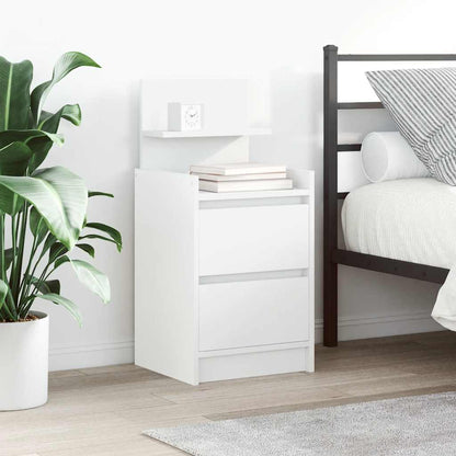 Bedside Cabinets with 2 Drawers 2 pcs White 38x34x80 cm