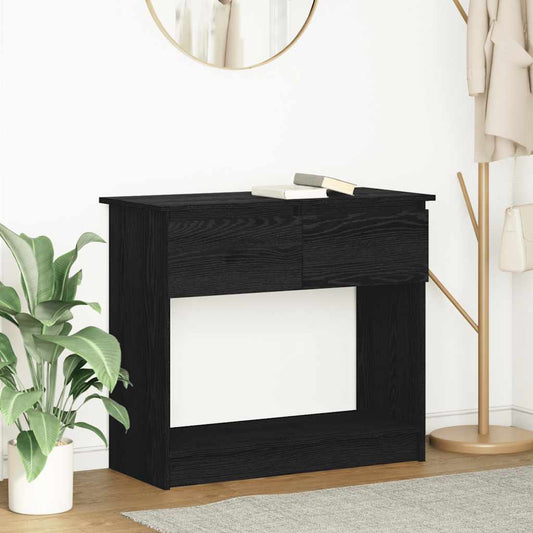 Sleek Black Console Table with Drawers, 85.5x38.5x74.5 cm