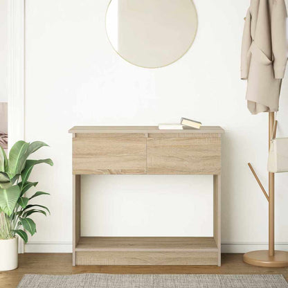 Sonoma Oak Console Table with Drawers - 85.5x38.5x74.5 cm