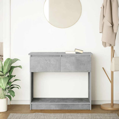 Concrete Grey Console Table with Drawers, 85.5x38.5x74.5 cm