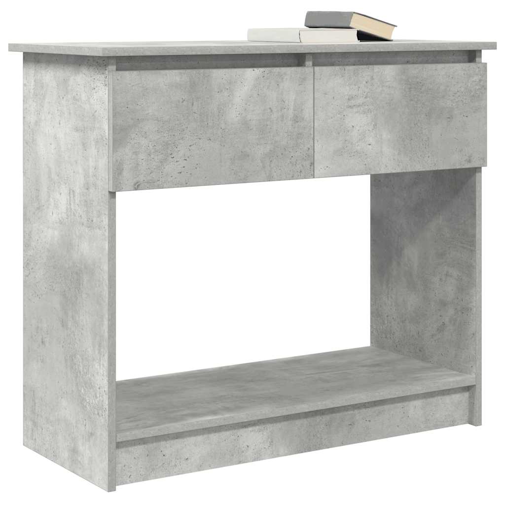Concrete Grey Console Table with Drawers, 85.5x38.5x74.5 cm