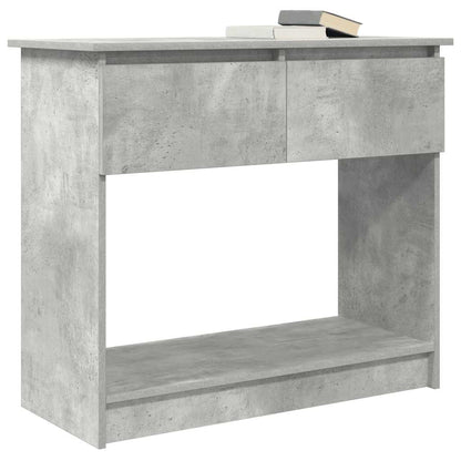 Concrete Grey Console Table with Drawers, 85.5x38.5x74.5 cm