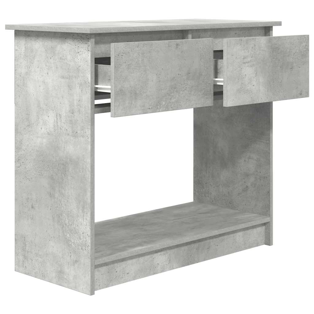Concrete Grey Console Table with Drawers, 85.5x38.5x74.5 cm