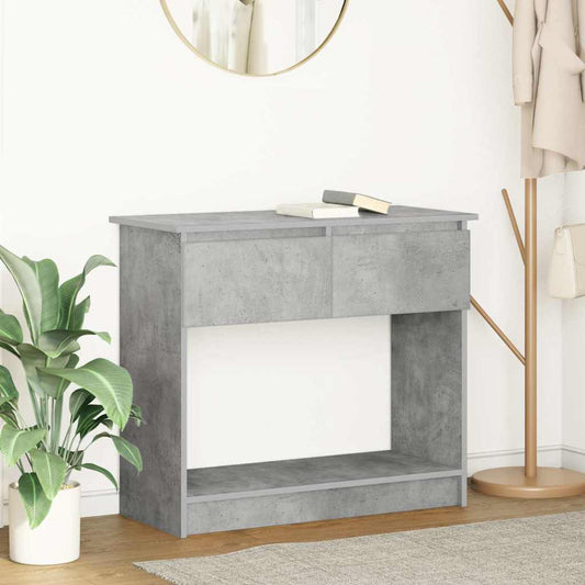 Concrete Grey Console Table with Drawers, 85.5x38.5x74.5 cm