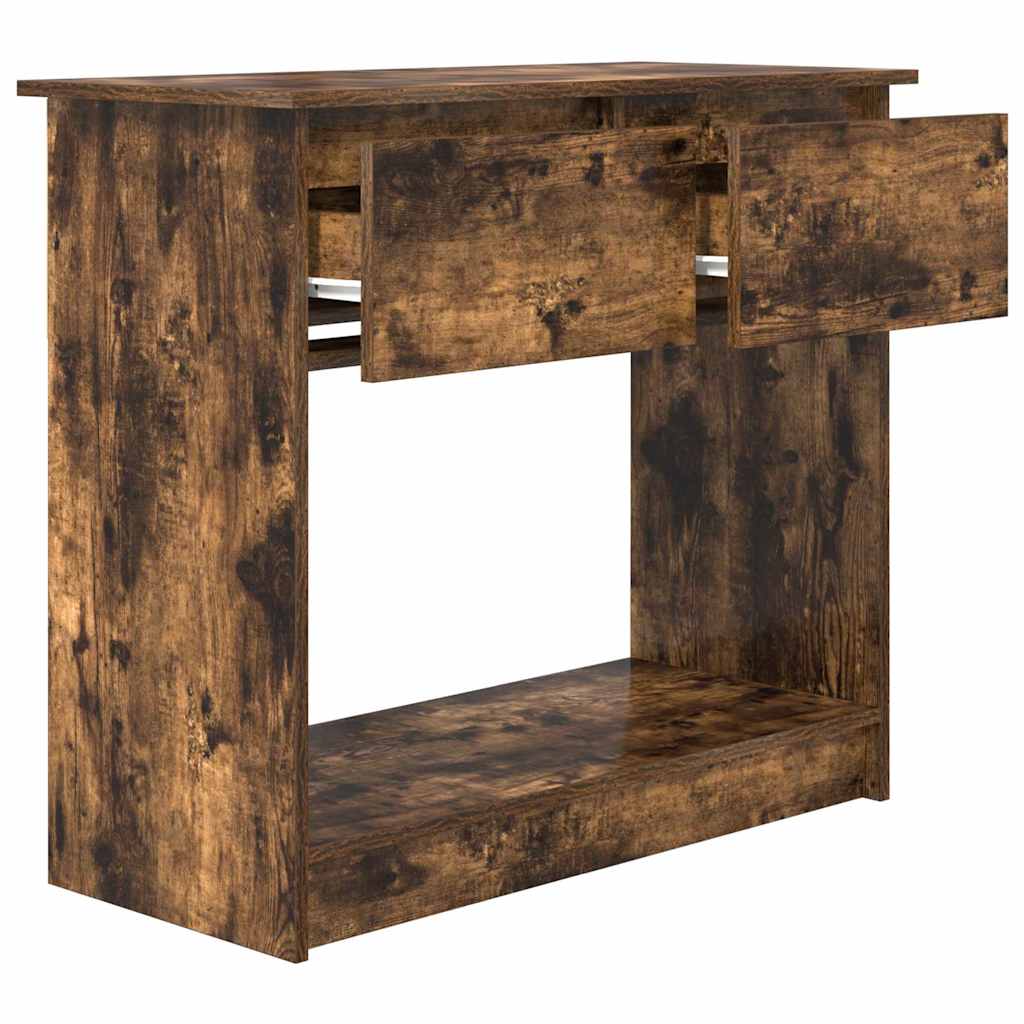 Smoked Oak Console Table with Drawers - 85.5x38.5x74.5 cm