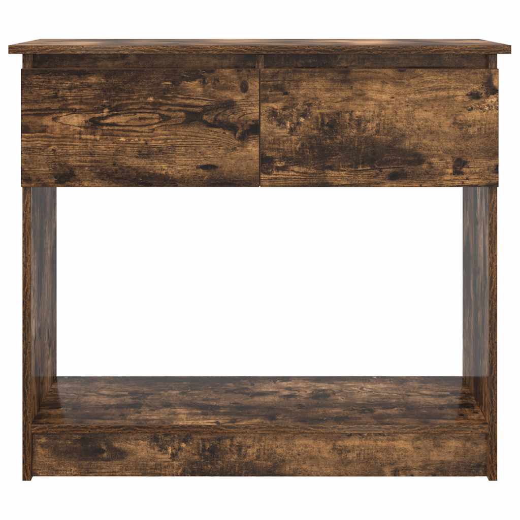 Smoked Oak Console Table with Drawers - 85.5x38.5x74.5 cm