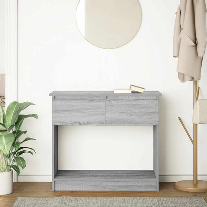 Grey Sonoma Console Table with Drawers, 85.5x38.5x74.5 cm Oak Wood