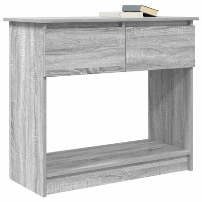 Grey Sonoma Console Table with Drawers, 85.5x38.5x74.5 cm Oak Wood